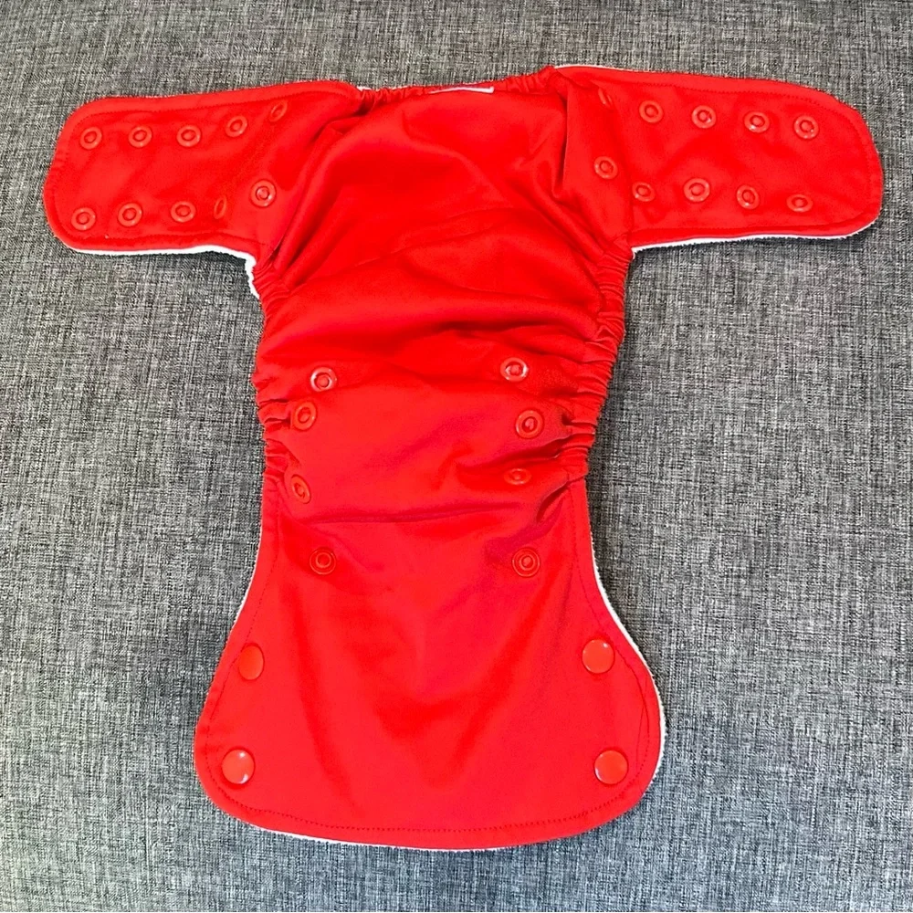 Baby Kicks Premium Pocket Cloth Diapers Velcro & Snap Closure Black Orange Red